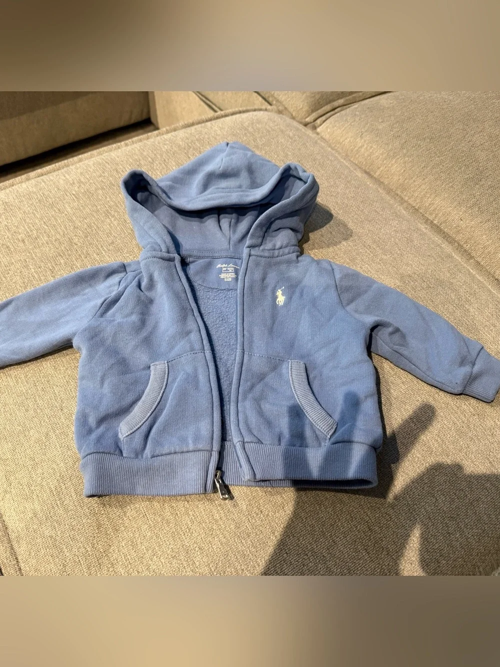 Ralph Lauren Baby Blue Hooded Zip-Up Sweatshirt and sweatpants